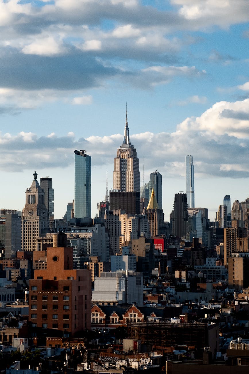 skyline of new york city with the empire state building